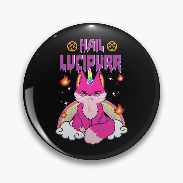 Item preview, Cute & Funny Satanic Hail Lucipurr Rainbow Emo Cat designed and sold by perfectpresents.