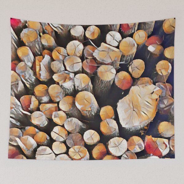 Item preview, Colorama pattern wood logs (oak with artistic effect) designed and sold by Joie-et-Poesie.