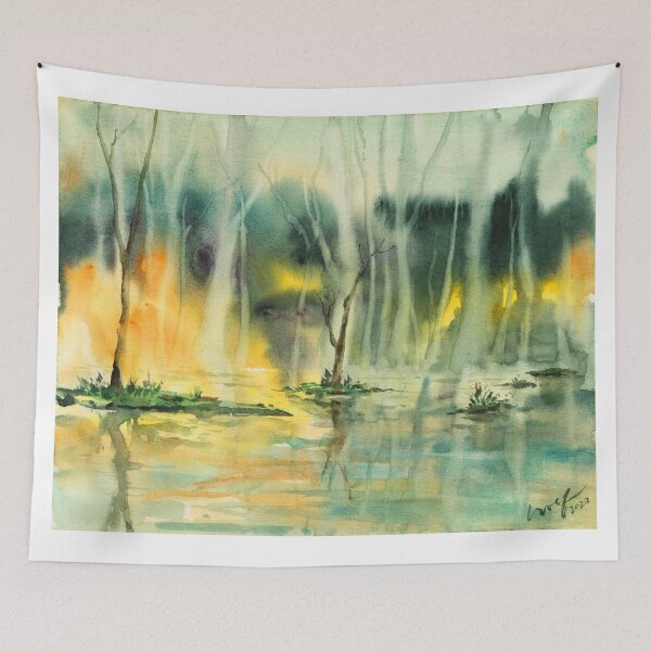 Item preview, Watercolor Misty Woods designed and sold by untamedwolf.
