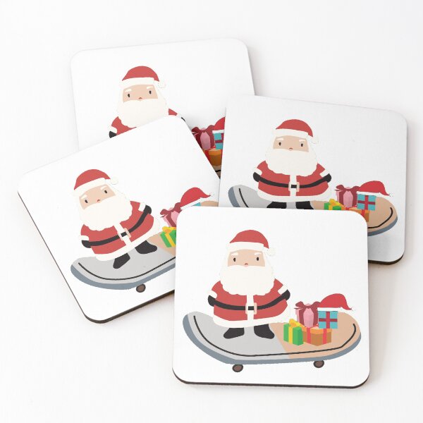 Artikelvorschau, Weihnachtsmann auf Skateboard entworfen und verkauft von ArtbyCharmante.