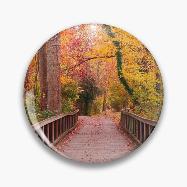 Item preview, beautiful wooden pathway going breathtaking colorful trees forest designed and sold by Carla Nay.