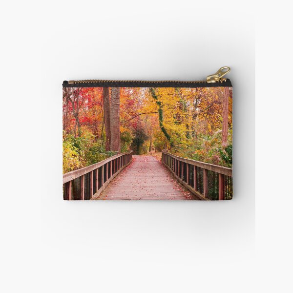 Item preview, beautiful wooden pathway going breathtaking colorful trees forest designed and sold by Carla Nay.