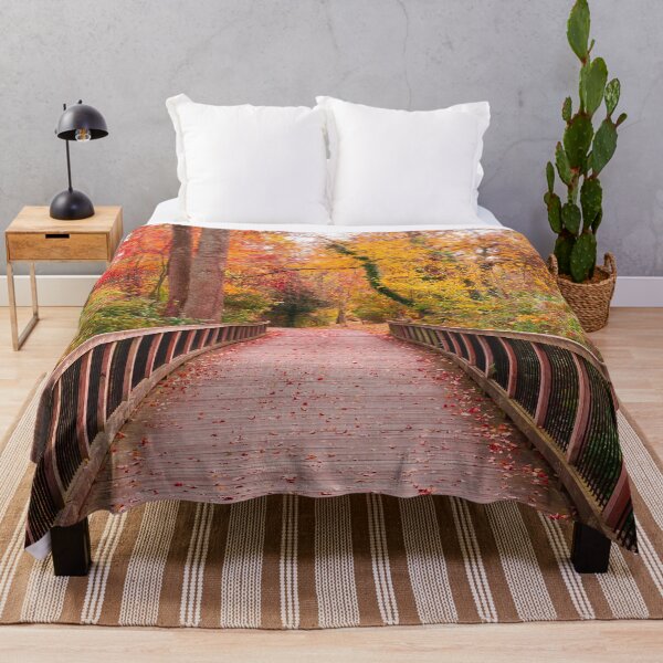 Item preview, beautiful wooden pathway going breathtaking colorful trees forest designed and sold by Carla Nay.