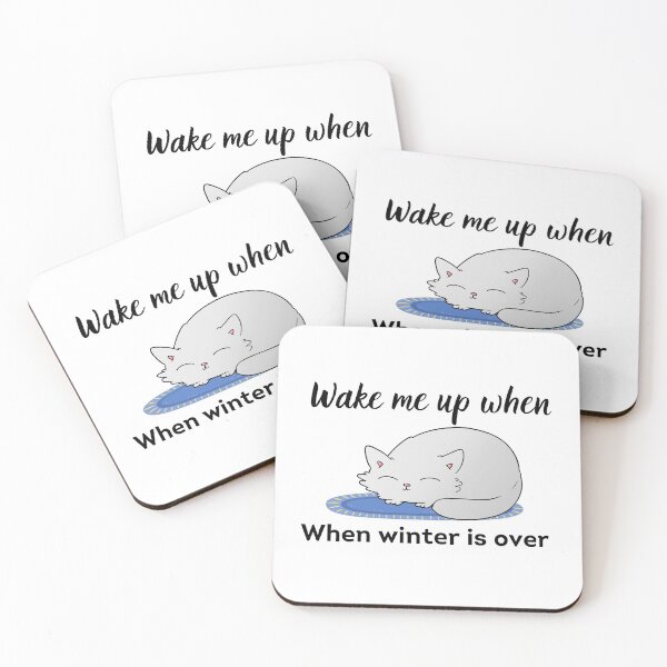 Item preview, Wake me up when winter is over sleeping cat  designed and sold by Socool101.