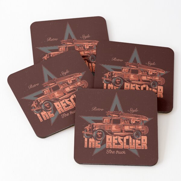 Item preview, Retro Style The Rescuer Fire truck designed and sold by CAsual-Fashion.