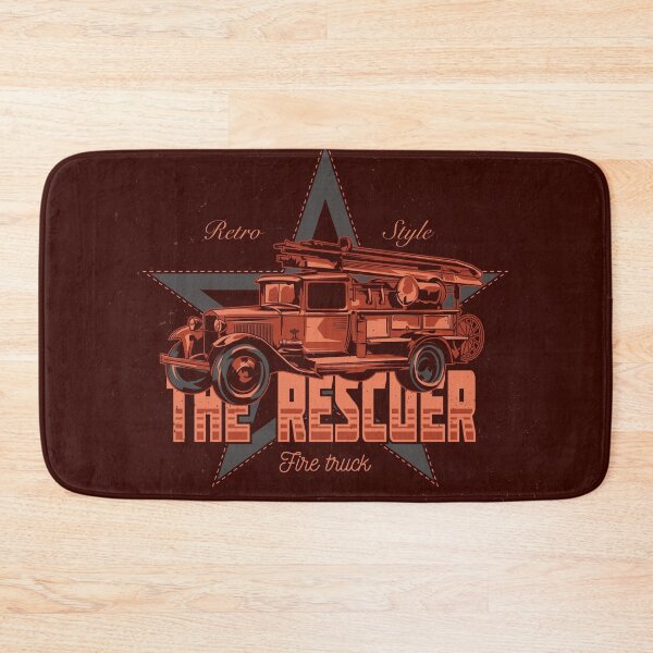 Item preview, Retro Style The Rescuer Fire truck designed and sold by CAsual-Fashion.
