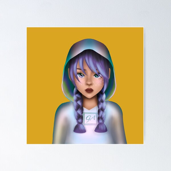 Artikelvorschau, Cut out galaxy holographic manga girl entworfen und verkauft von ghostflowerl.