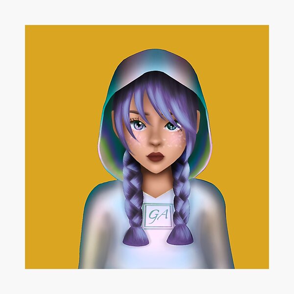 Artikelvorschau, Cut out galaxy holographic manga girl entworfen und verkauft von ghostflowerl.