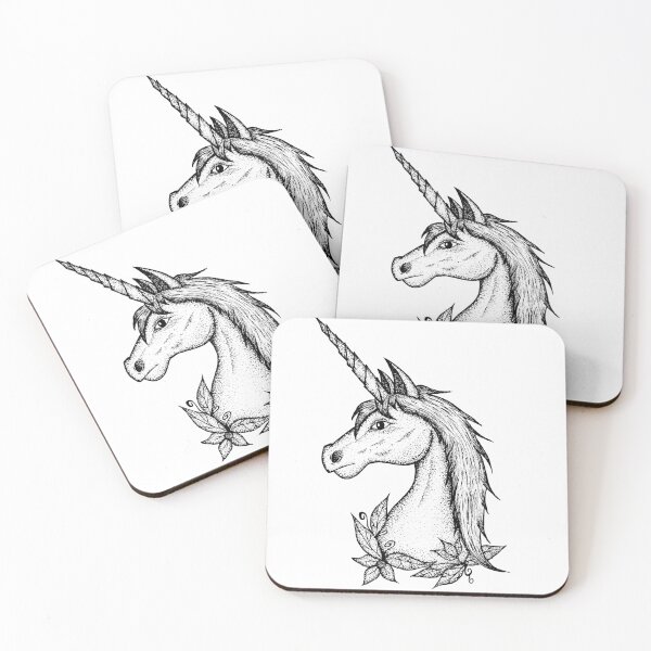 Item preview, Fabled Unicorn, unicorn dotwork design designed and sold by VasilisLam.