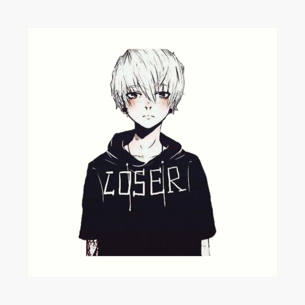 Sad Anime Boy Art Prints Redbubble