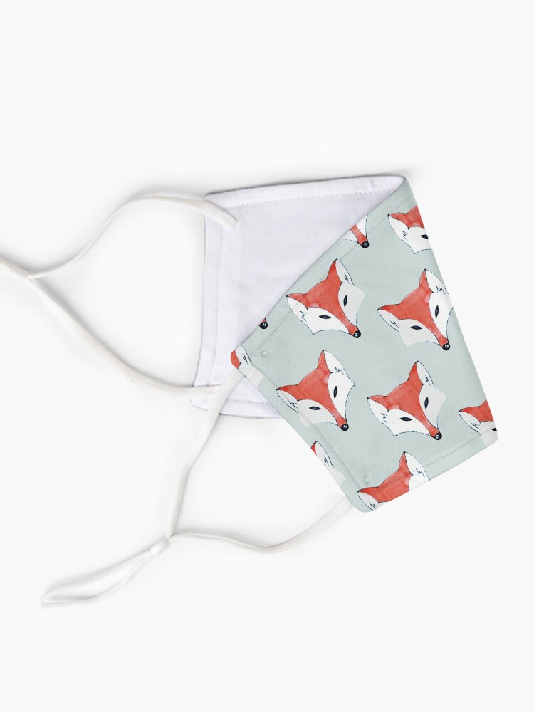 Alternate view of Fox Pattern on Sage Mask