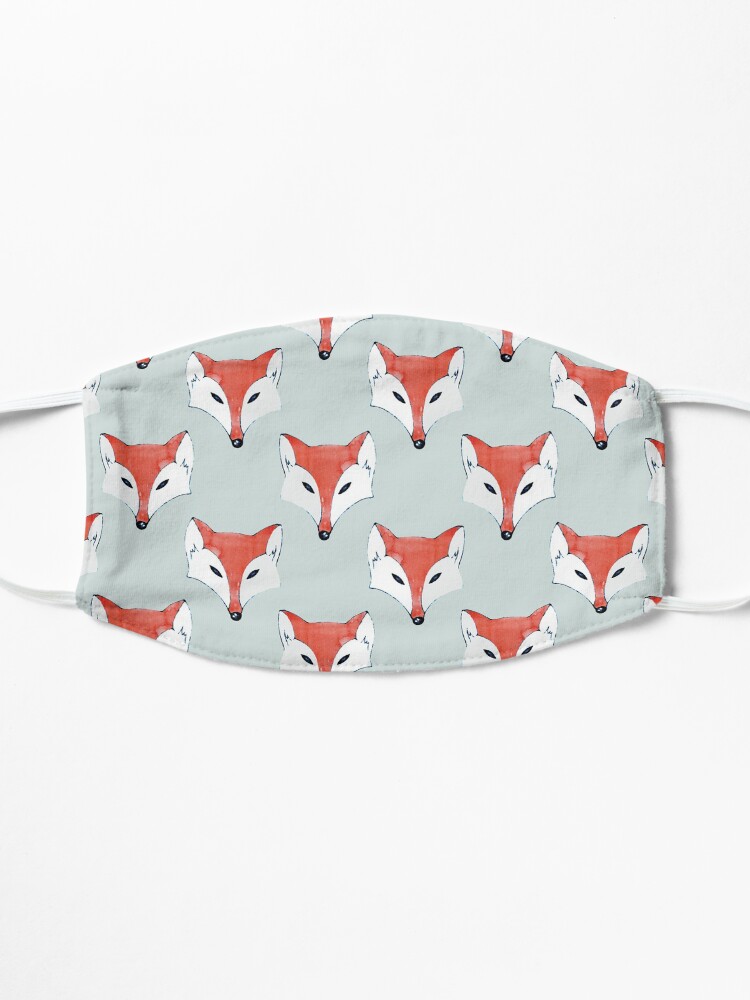 Alternate view of Fox Pattern on Sage Mask