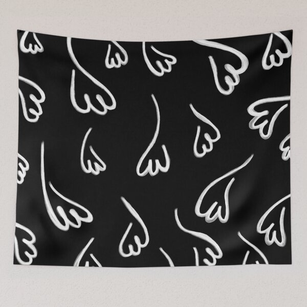 Item preview, Simple flower petals pattern white and black designed and sold by mooniya-stories.