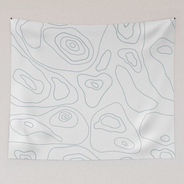 Item preview, White & Blue Topography Pattern designed and sold by StylishTayla.