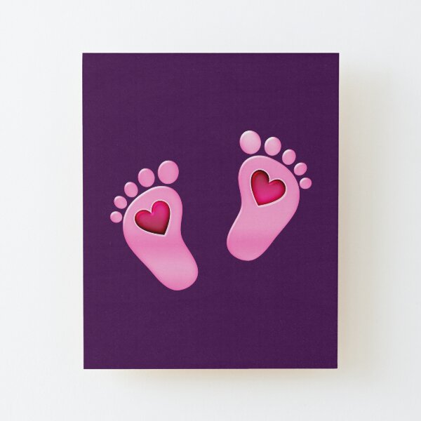 Impression Montee Bebe Pieds De Bebe Empreinte De Pas Coeurs Par Boom Art Redbubble