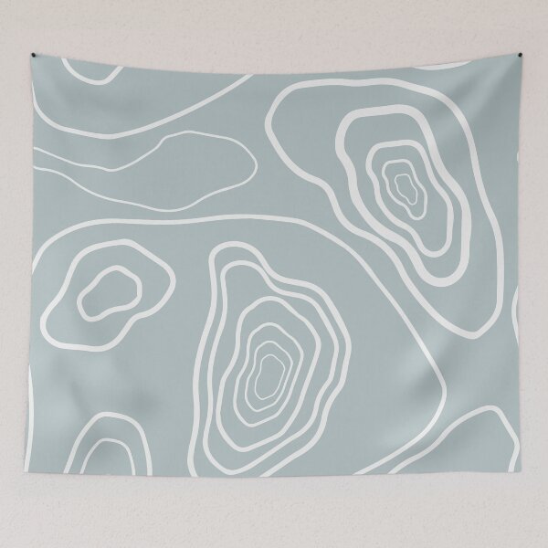 Item preview, Blue & White Topography Pattern designed and sold by StylishTayla.