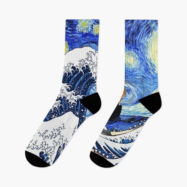 Item preview, The Great Wave Off Kanagawa Starry Night Scream designed and sold by maryedenoa.