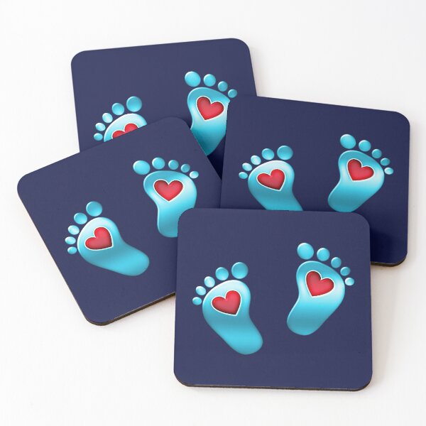 Item preview, Baby, boy, baby feet, footprint, hearts designed and sold by boom-art.