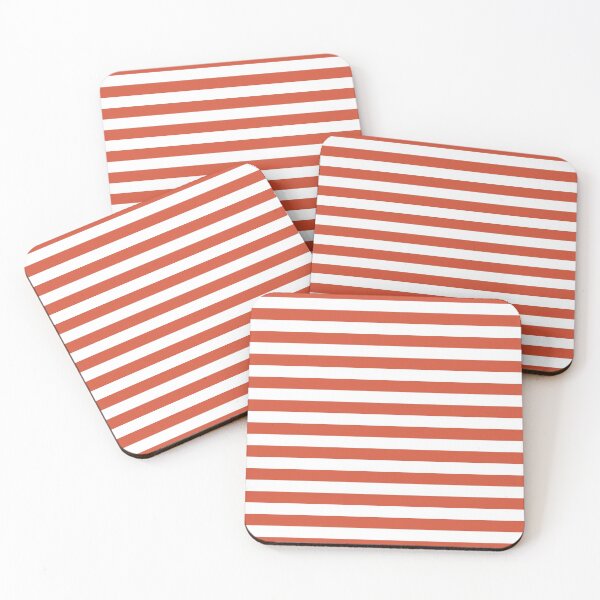 Item preview, Small TENNIS COURT CLAY and WHITE Horizontal Stripes designed and sold by RachelMacht.