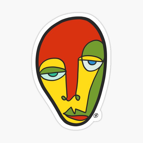 Item preview, Simple lines face (color) designed and sold by Oscar Sánchez Requena.