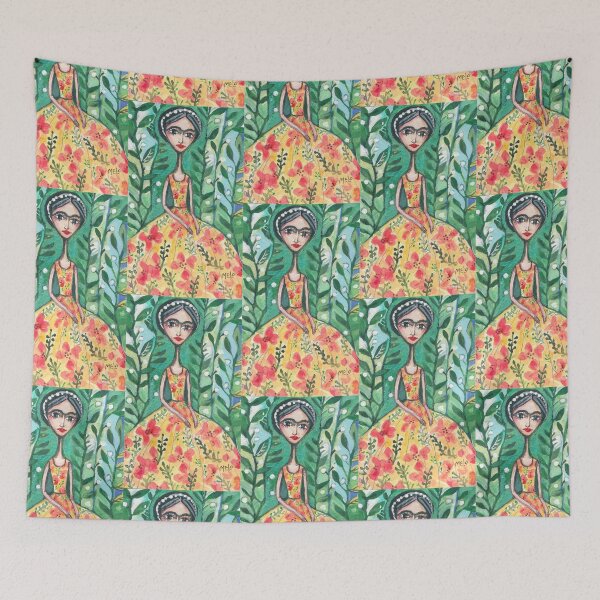 Item preview, Frida Kahlo in Yellow Floral Dress designed and sold by meloearth.