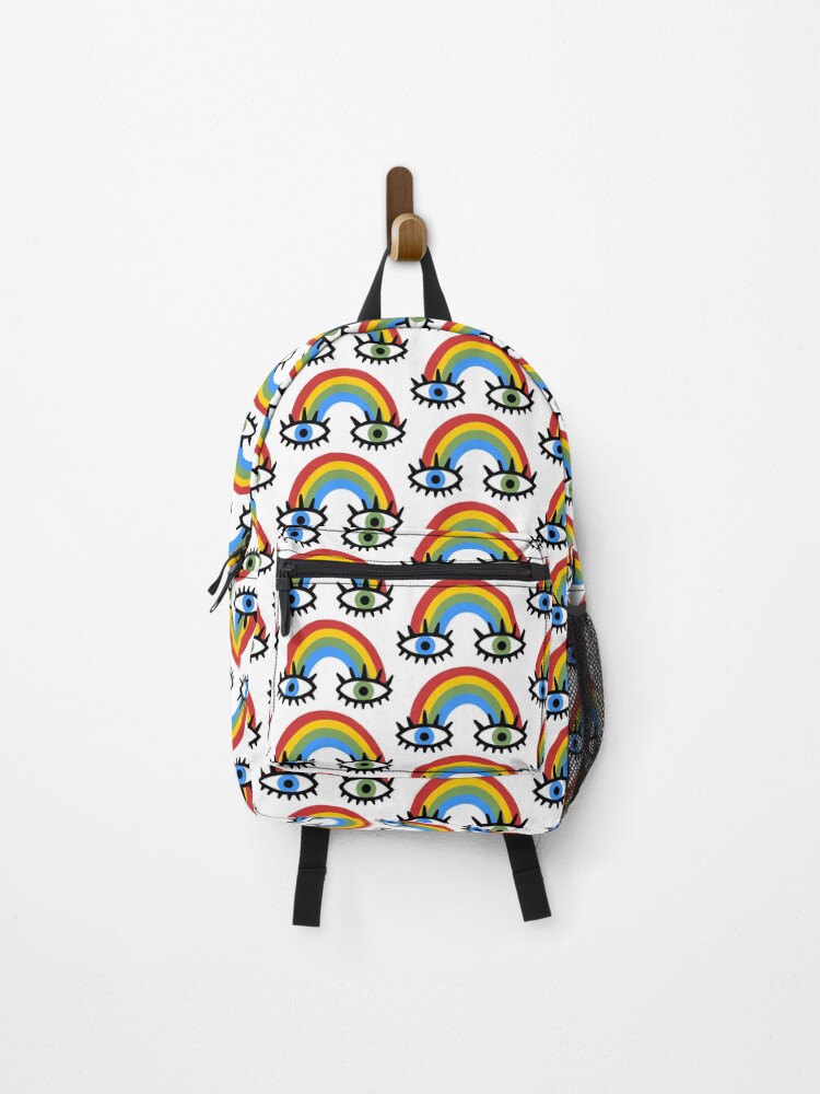 Thumbnail 1 of 3, Backpack, rainbow eyes designed and sold by MugDesignStore.