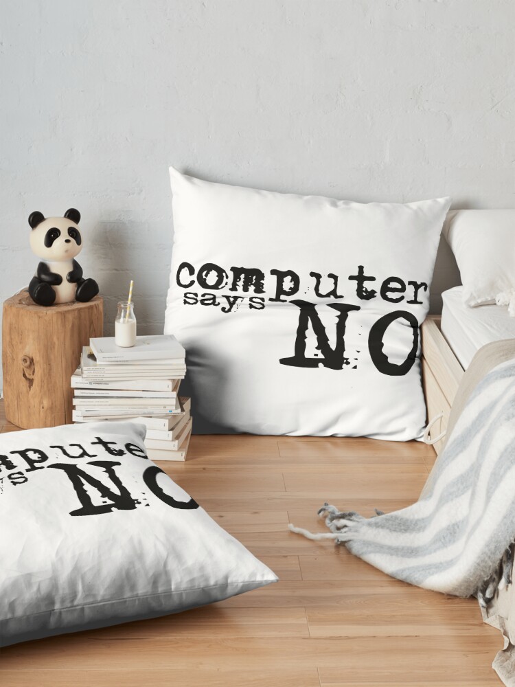 Alternate view of Computer says no - Black Floor Pillow