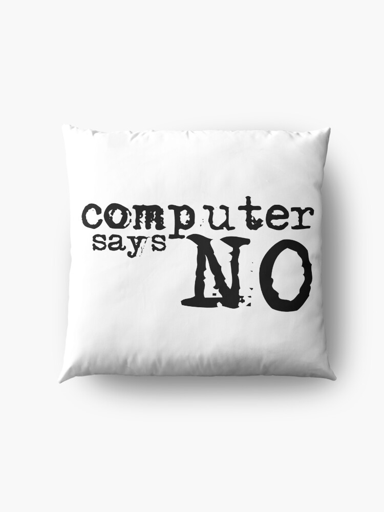 Alternate view of Computer says no - Black Floor Pillow