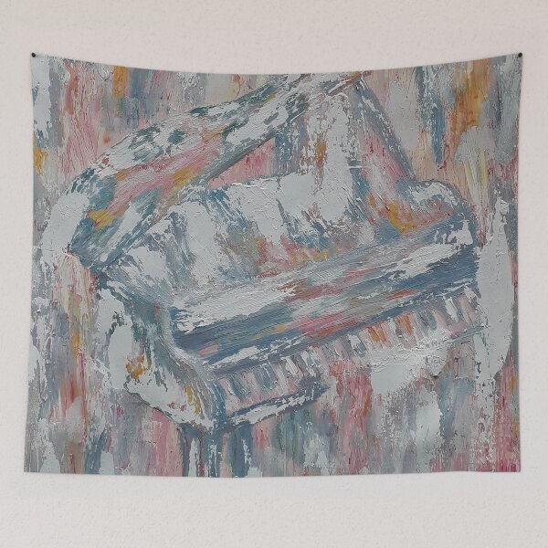 Item preview, Piano, classical music, musical instrument, love, soft gentle original oil painting by Luna Smith designed and sold by Luna-Smith.