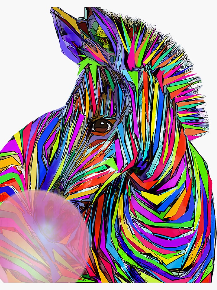 "Colorfull Zebra Bubble Gum" Sticker for Sale by sanchezmary59 Redbubble