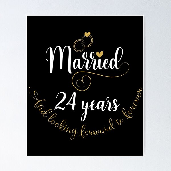 Item preview, Married 24 Years And Looking Forward To Forever Cute Couples graphic designed and sold by Grabitees.