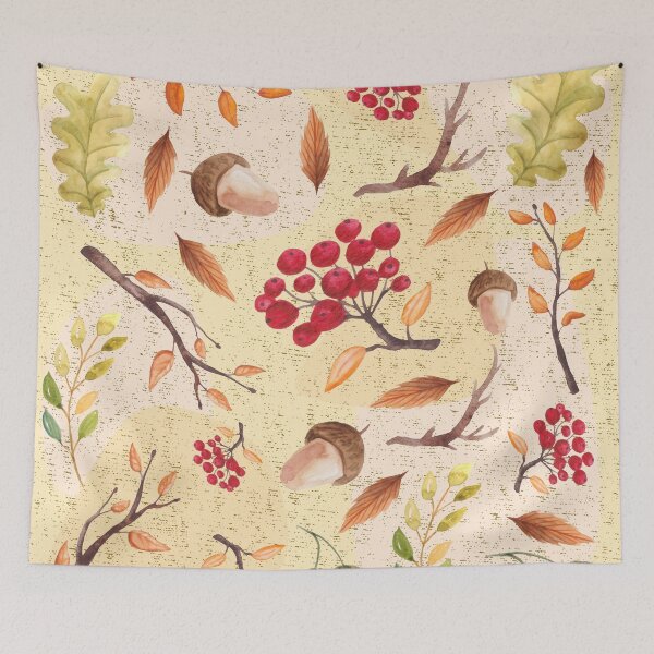 Item preview, Autumn Leaves Acorn Pattern designed and sold by PlusAdore.