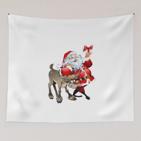Item preview, Santa and Rudolph designed and sold by Imakeyouhappy.