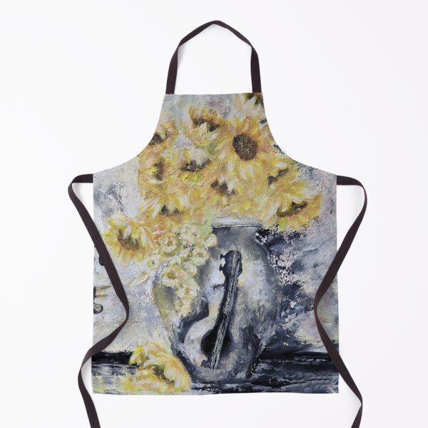 Item preview, Sunflowers, flowers in a vase, classical music, musical instrument, love, soft gentle original oil painting by Luna Smith designed and sold by Luna-Smith.