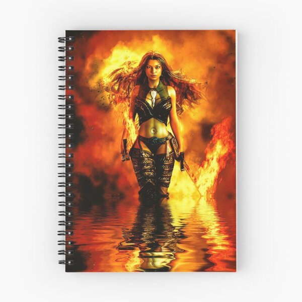 Item preview, Playing with Fire. Female warrior walking through fire and water designed and sold by Samantha Wells.