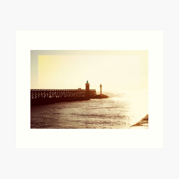 Lighthouse of the port of Capbreton 2 Art Print