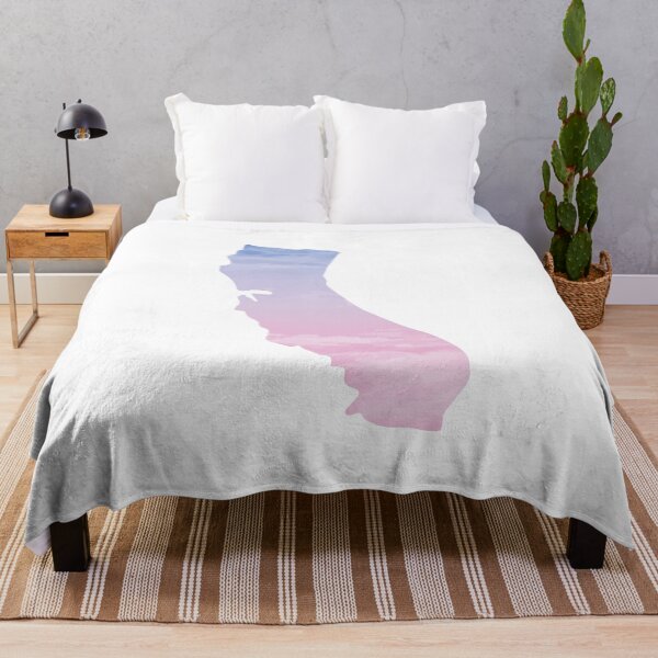 Item preview, California map golden state pink gradient blue pink abstract art designed and sold by nuz2.