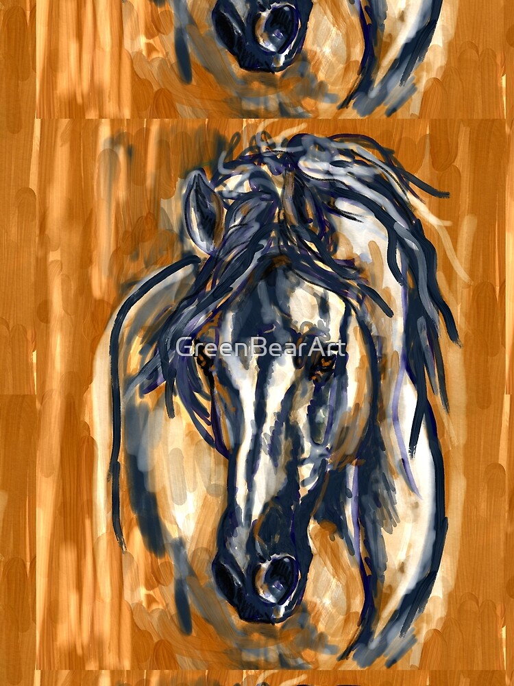 Blue Horse by GreenBearArt
