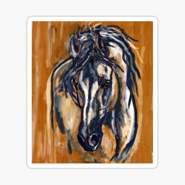Blue Horse Sticker
