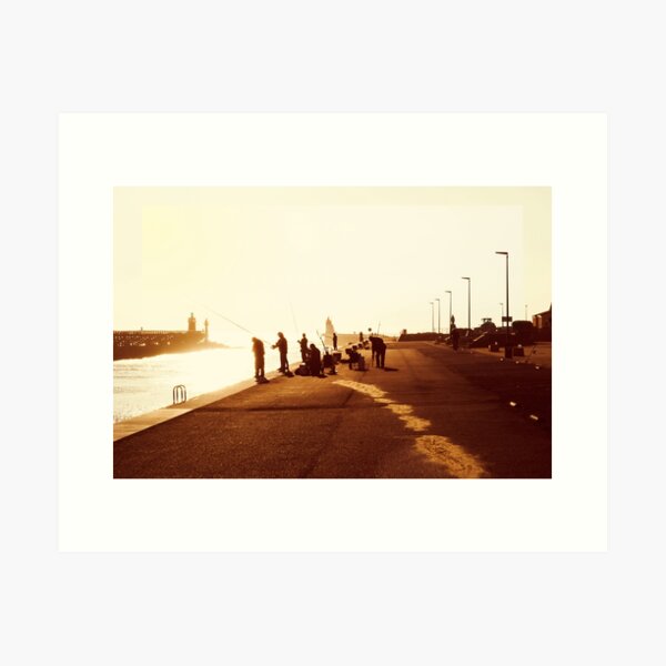 Fishermen in the port of Capbreton Art Print
