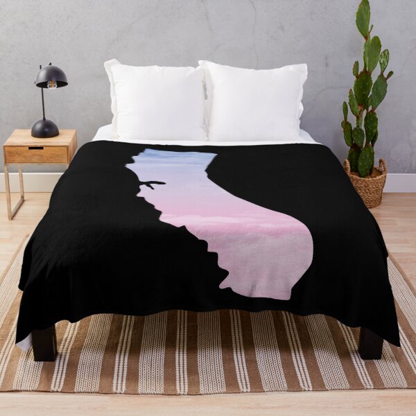 Item preview, California map golden state pink gradient blue pink abstract art designed and sold by nuz2.