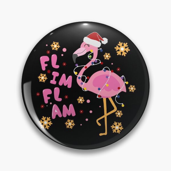 Item preview, Flim Flam Flamingo Christmas on Black designed and sold by meggydesigns.