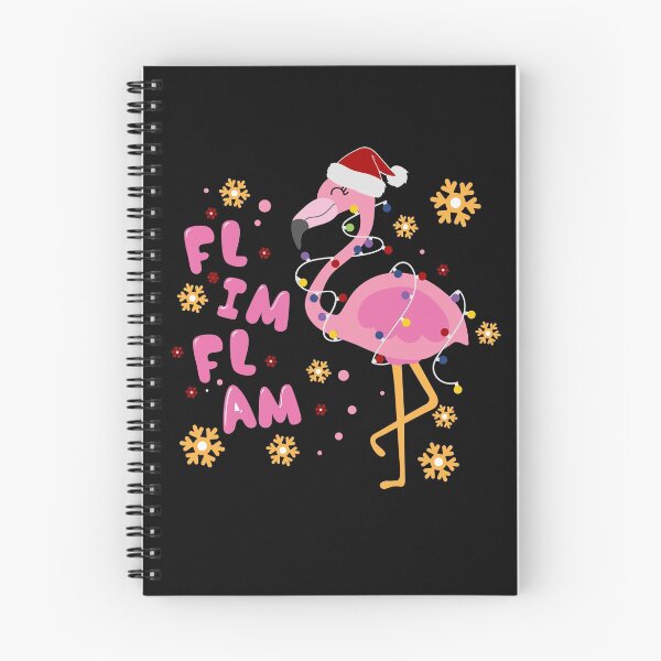 Item preview, Flim Flam Flamingo Christmas on Black designed and sold by meggydesigns.
