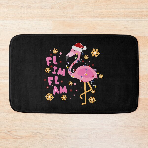Item preview, Flim Flam Flamingo Christmas on Black designed and sold by meggydesigns.