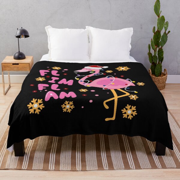 Item preview, Flim Flam Flamingo Christmas on Black designed and sold by meggydesigns.