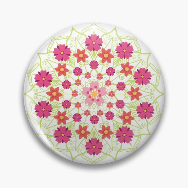 Item preview, Pink Green Flower Mandala  designed and sold by BohoMoon.