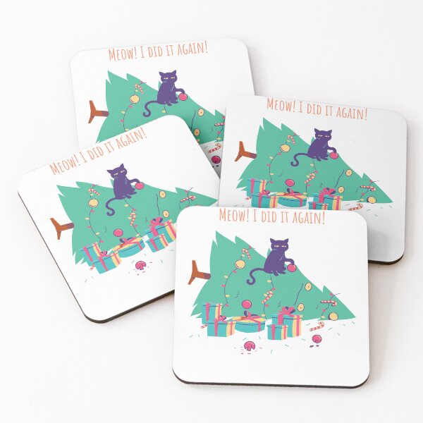 Item preview, The cat knocking down the Christmas tree designed and sold by JohnyDas.