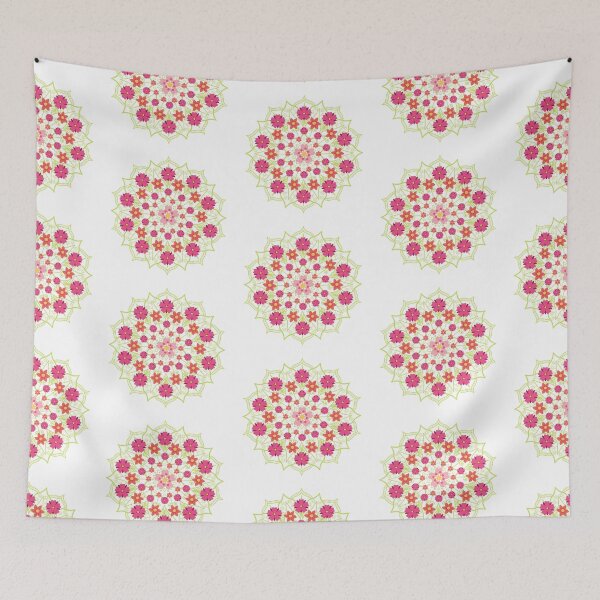 Item preview, Pink Green Flower Mandala  designed and sold by BohoMoon.