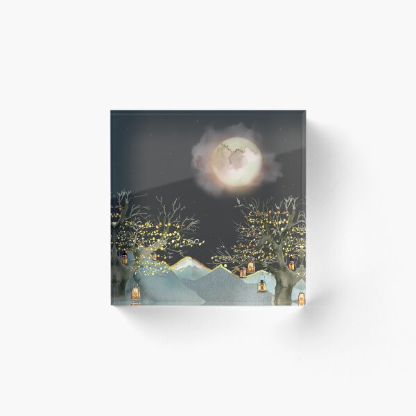 Item preview, Fairy tale Moon over Mountains designed and sold by Lisa Casineau.