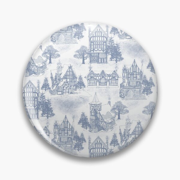 Item preview, Snowy Christmas in Tudor Village (Toile) designed and sold by SmokeInTheWoods.